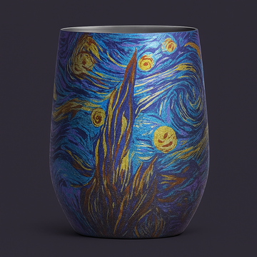 Van Gogh Starry Sky Pure Titanium Double-Walled Insulated Mug – 400ml, Hand-Painted